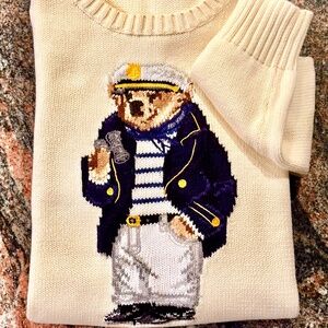 WINTER SALE!!!  Polo Ralph Lauren Yachting Bear Jumper Womens SZ L  BNWOT